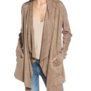 blankNYC Faux Suede Drape Front Jacket NEW